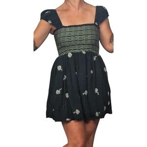 Free People XS Boho Tori Floral Embroidered Sundress Cotton